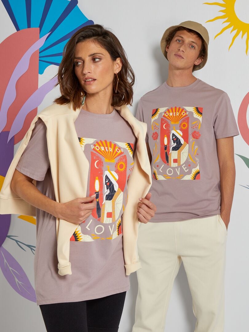 Camiseta de algodón estampada 'mitología' ROSA - Kiabi