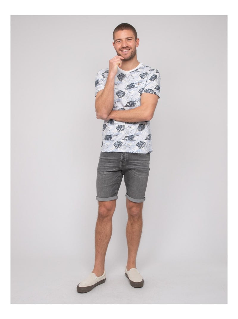 Camiseta de algodón estampada NAROTIN Azul - Kiabi