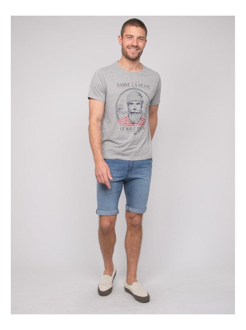 Camiseta de algodón estampada NAVIROL Gris - Kiabi