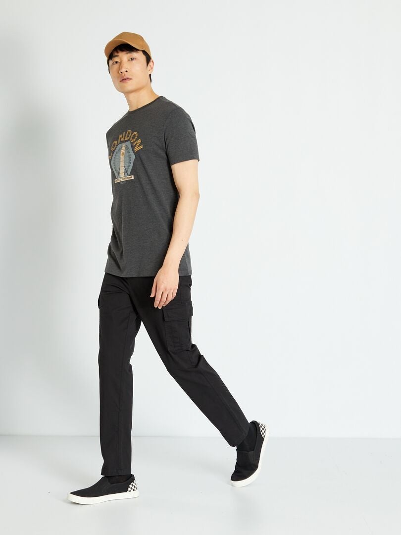 Camiseta de algodón GRIS - Kiabi