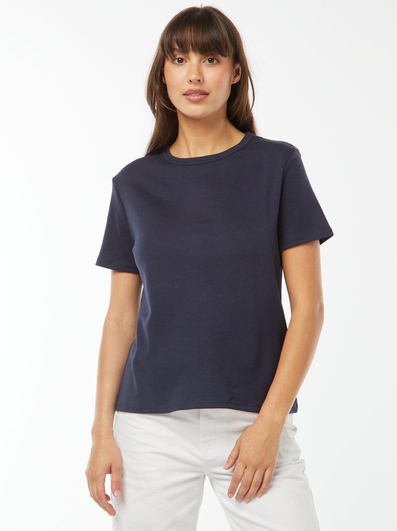 Camiseta de algodón grueso Azul - Kiabi