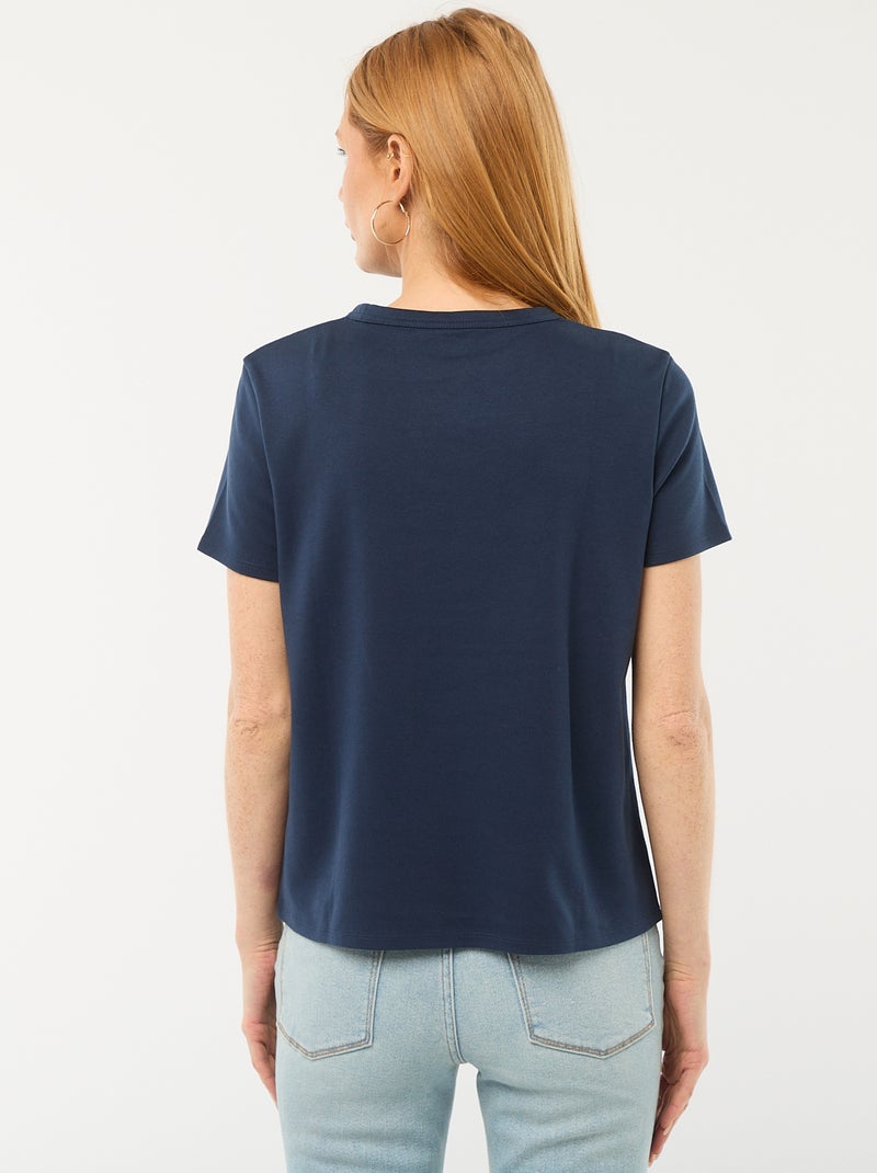 Camiseta de algodón grueso Azul - Kiabi