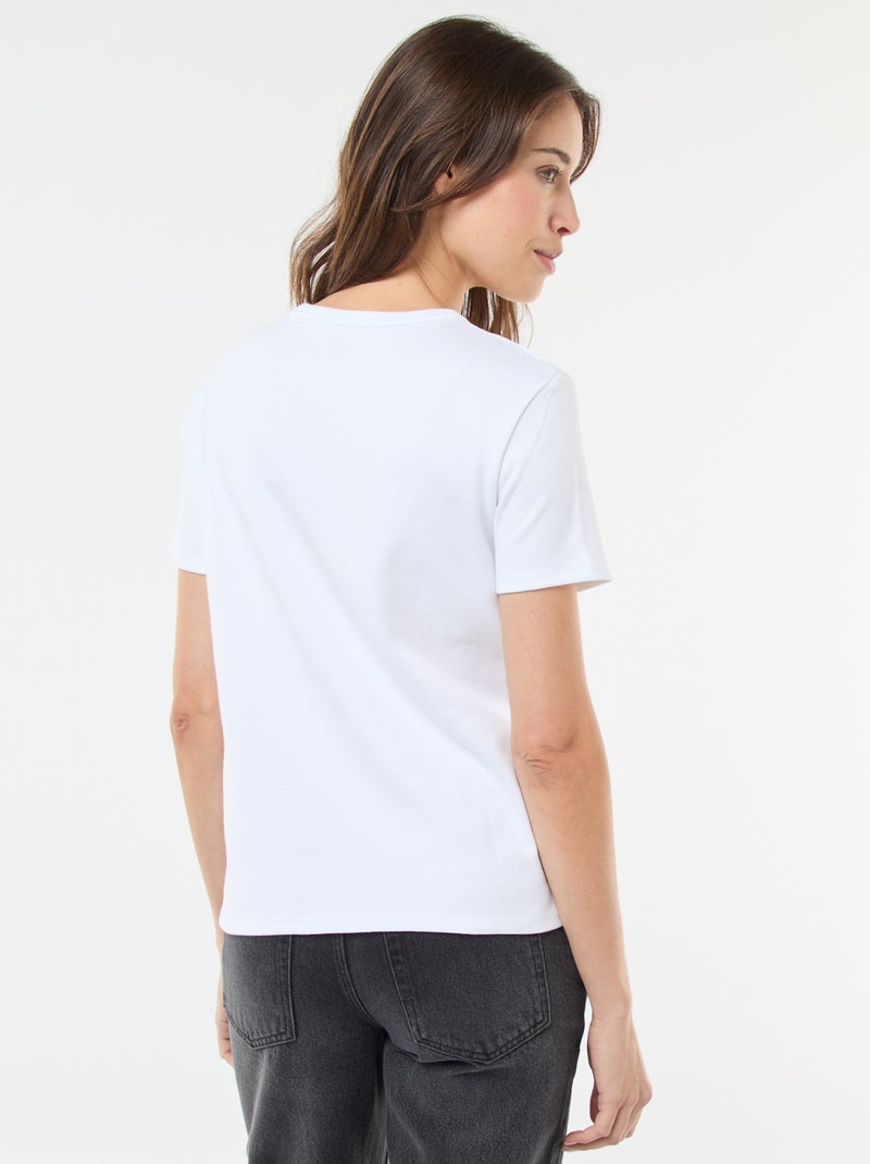 Camiseta de algodón grueso blanco - Kiabi