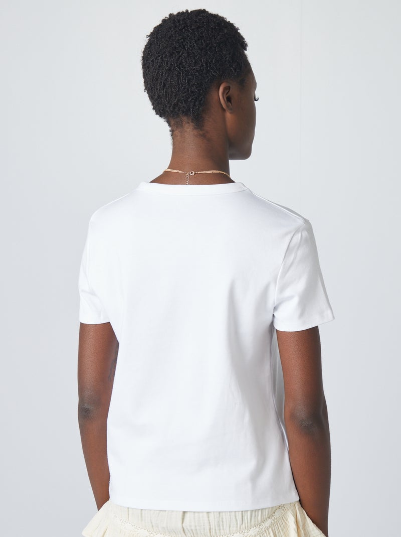Camiseta de algodón grueso blanco - Kiabi