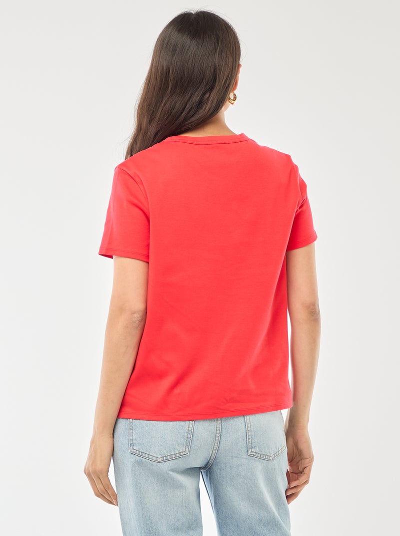 Camiseta de algodón grueso Rojo - Kiabi
