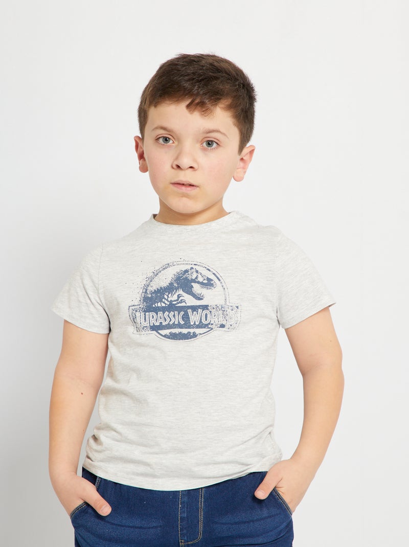 Camiseta de algodón 'Jurassic Park' GRIS - Kiabi