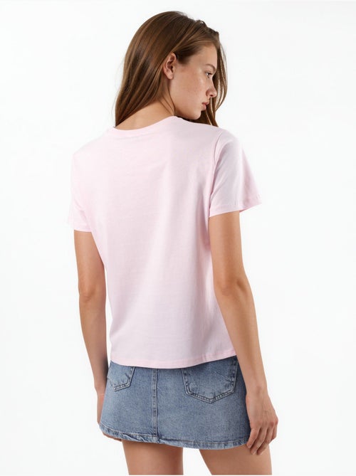 Camiseta de algodón lisa con cuello redondo busem - Kiabi Camiseta de algodón lisa con cuello redondo busem - Kiabi
