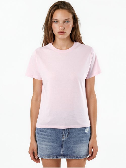 Camiseta de algodón lisa con cuello redondo busem - Kiabi Camiseta de algodón lisa con cuello redondo busem - Kiabi
