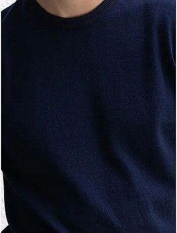 Camiseta de algodón lisa de cuello redondo giesto