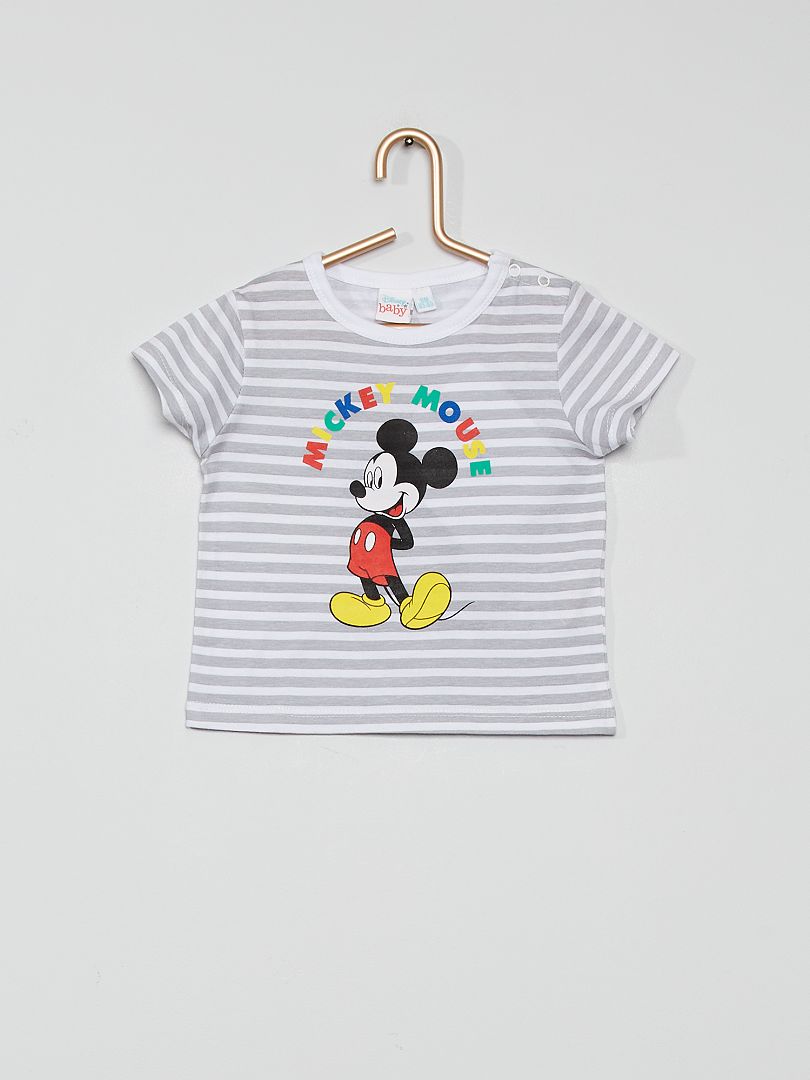 Camiseta de algodón 'Mickey' gris chiné - Kiabi