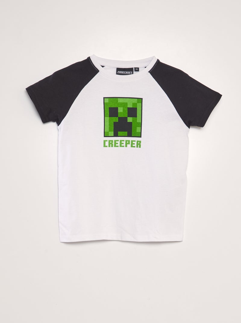 Camiseta de algodón 'Minecraft' BLANCO - Kiabi