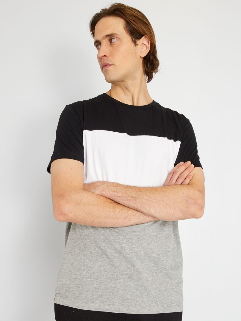Camiseta de algodón multicolor BLANCO - Kiabi
