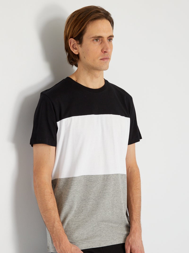 Camiseta de algodón multicolor BLANCO - Kiabi