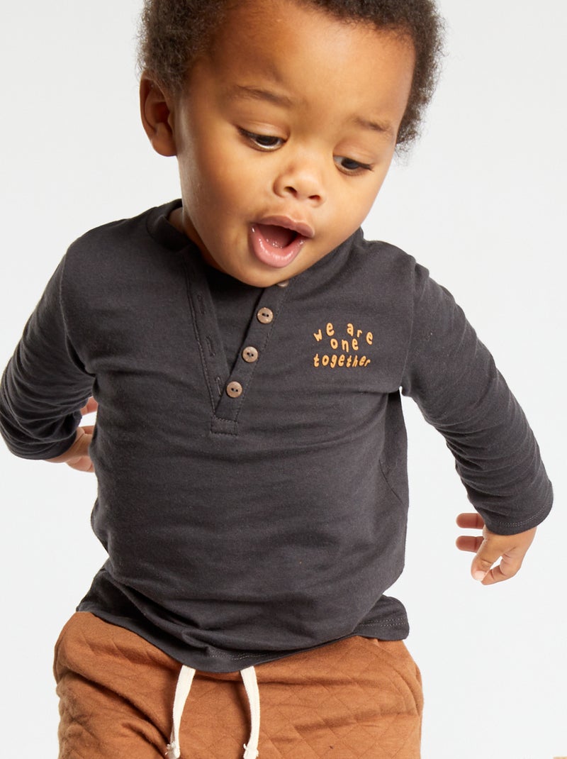 Camiseta de algodón NEGRO - Kiabi