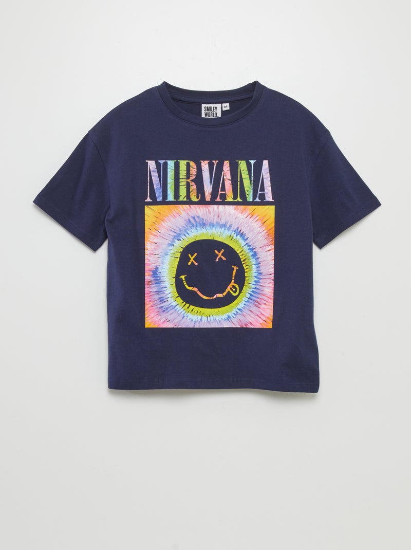 Camiseta de algodón 'Nirvana' AZUL - Kiabi