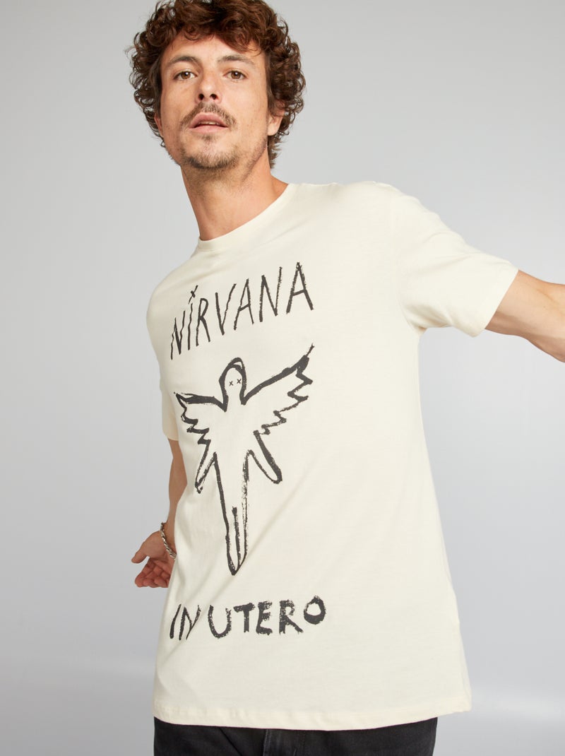 Camiseta de algodón 'Nirvana' beige - Kiabi
