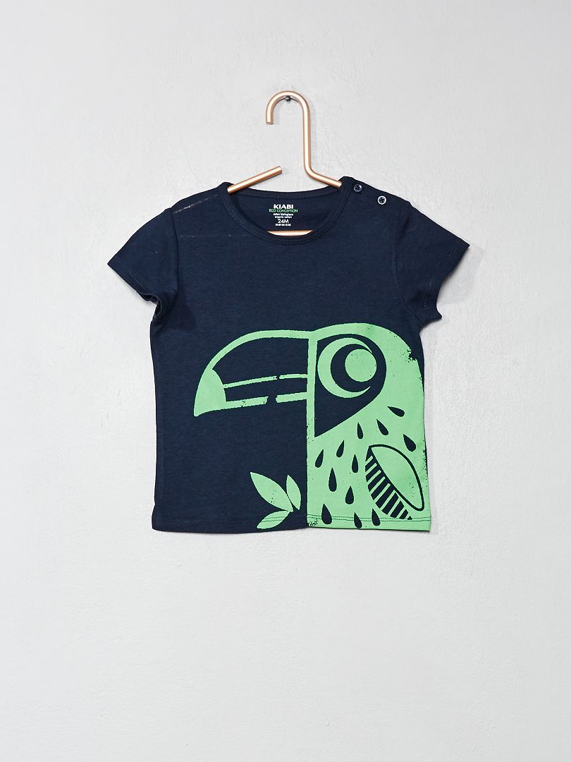 Camiseta de algodón orgánico AZUL - Kiabi