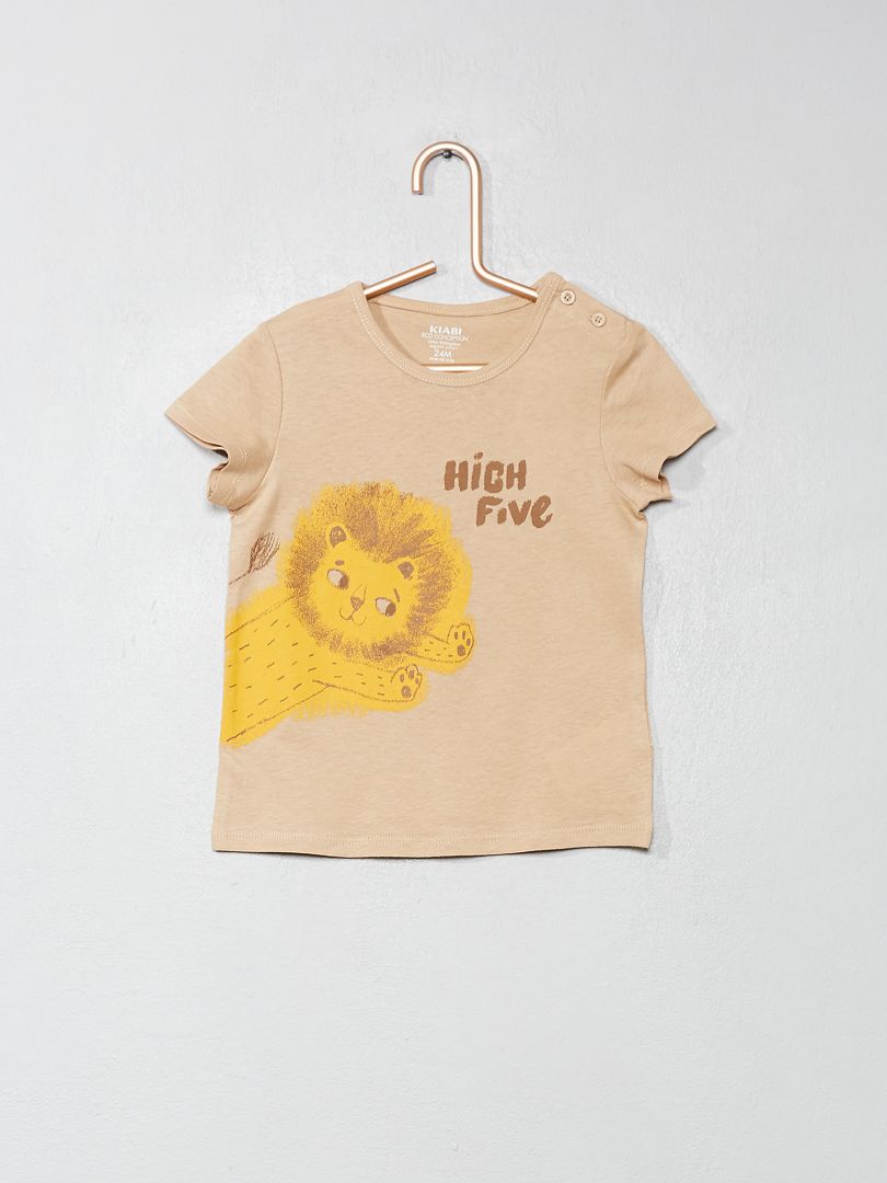 Camiseta de algodón orgánico BEIGE - Kiabi