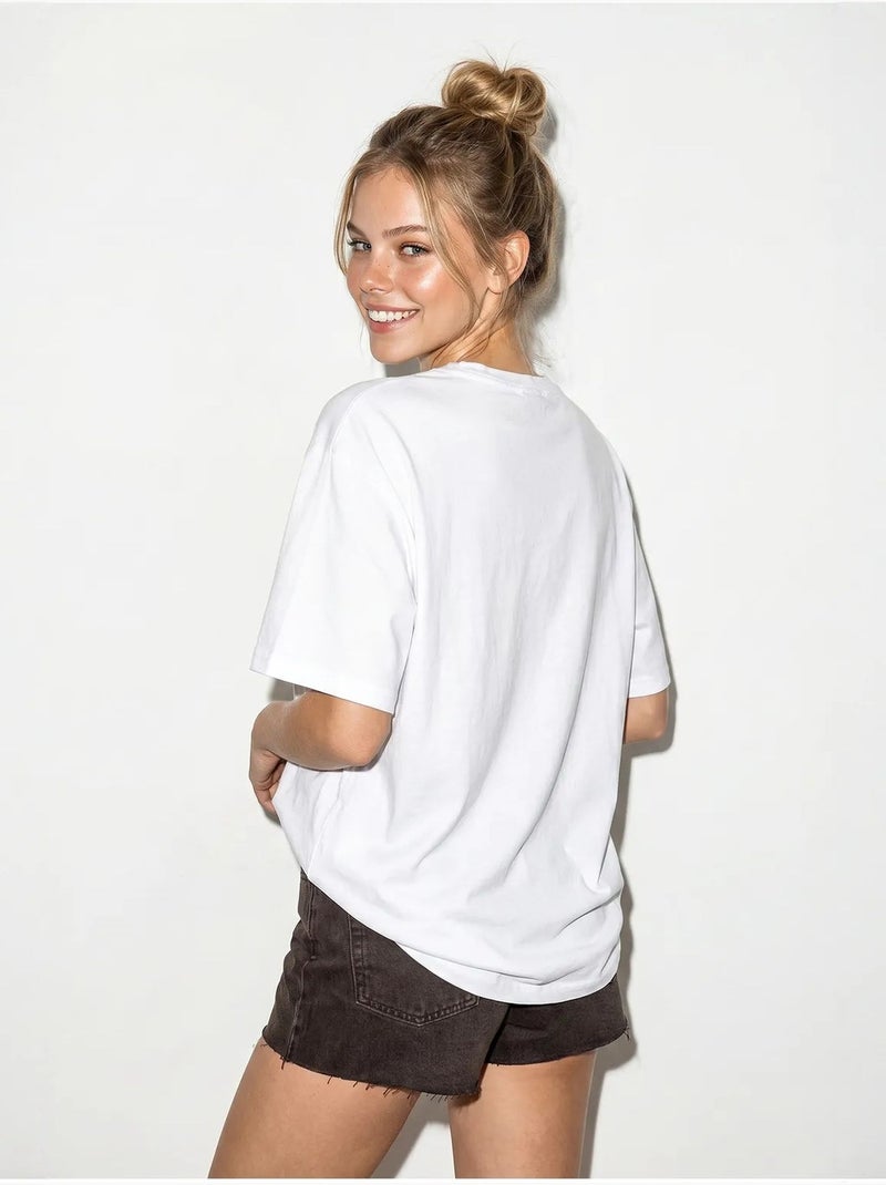 Camiseta de algodón oversize con estampado étnico lucci Blanco - Kiabi