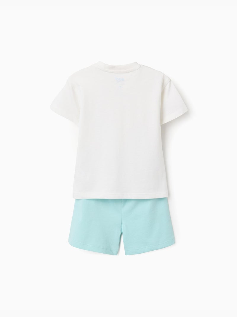 Camiseta de algodón + pantalón corto con Bluey Azul claro - Kiabi
