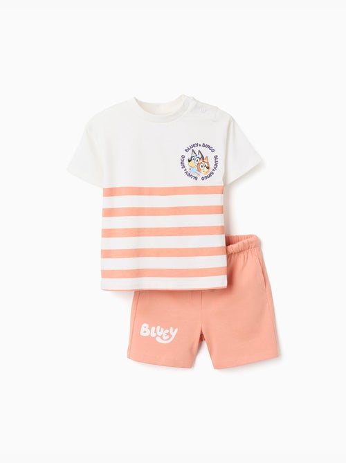 Camiseta de algodón + pantalón corto con Bluey - Kiabi