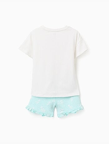 Camiseta de algodón + pantalón corto con estampado de palmeras