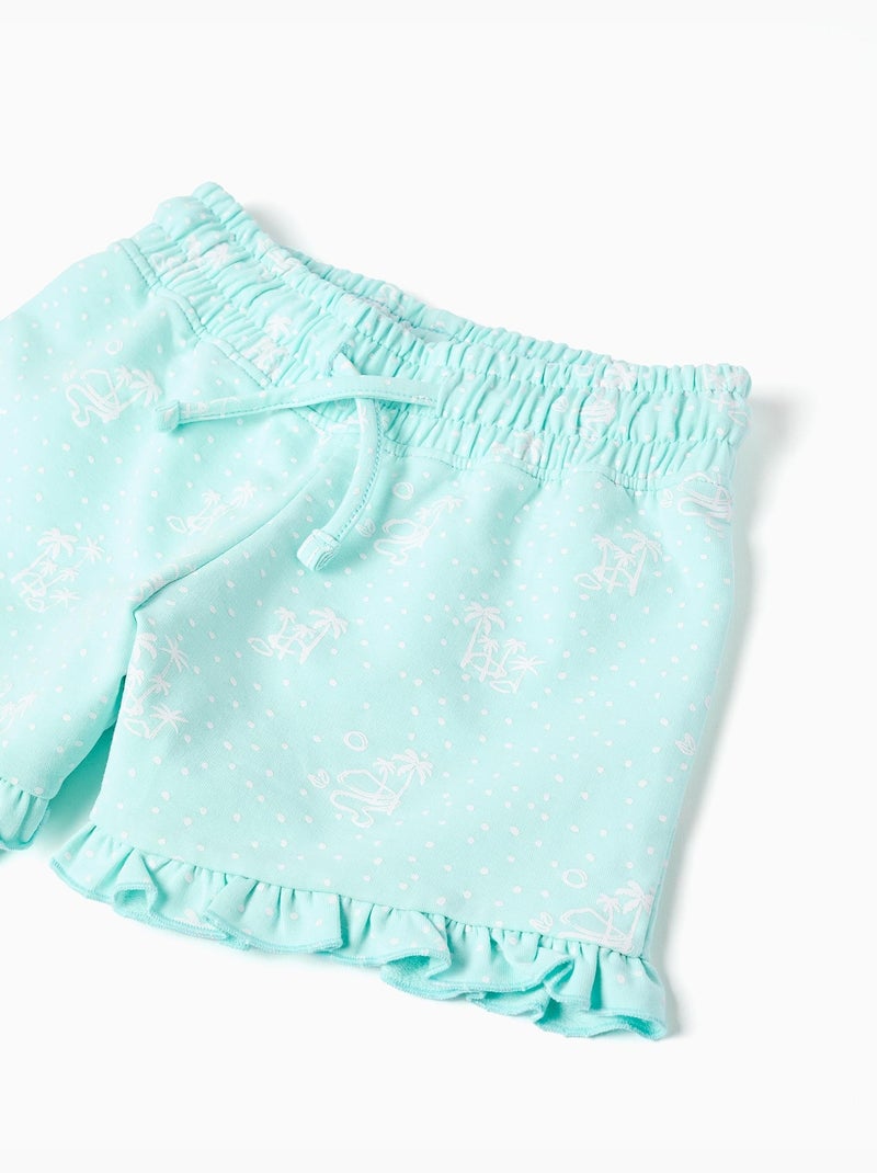Camiseta de algodón + pantalón corto con estampado de palmeras Blanco - Kiabi
