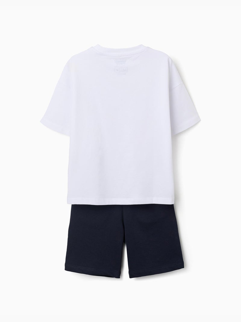 Camiseta de algodón + pantalón corto Looney Tunes Blanco - Kiabi