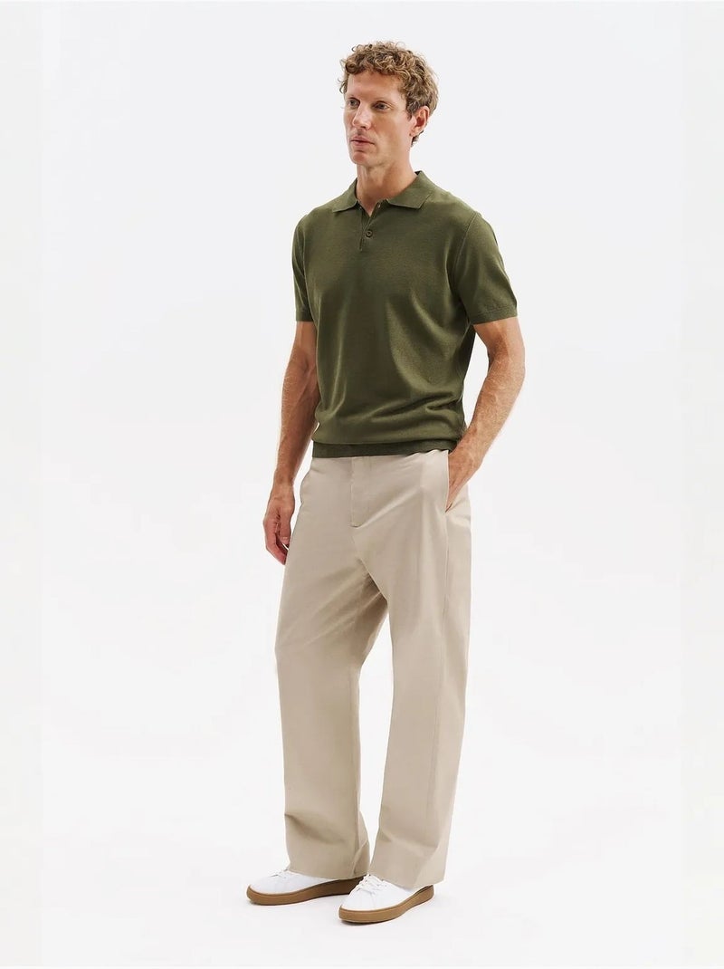 Camiseta de algodón para hombre giesto Caqui - Kiabi