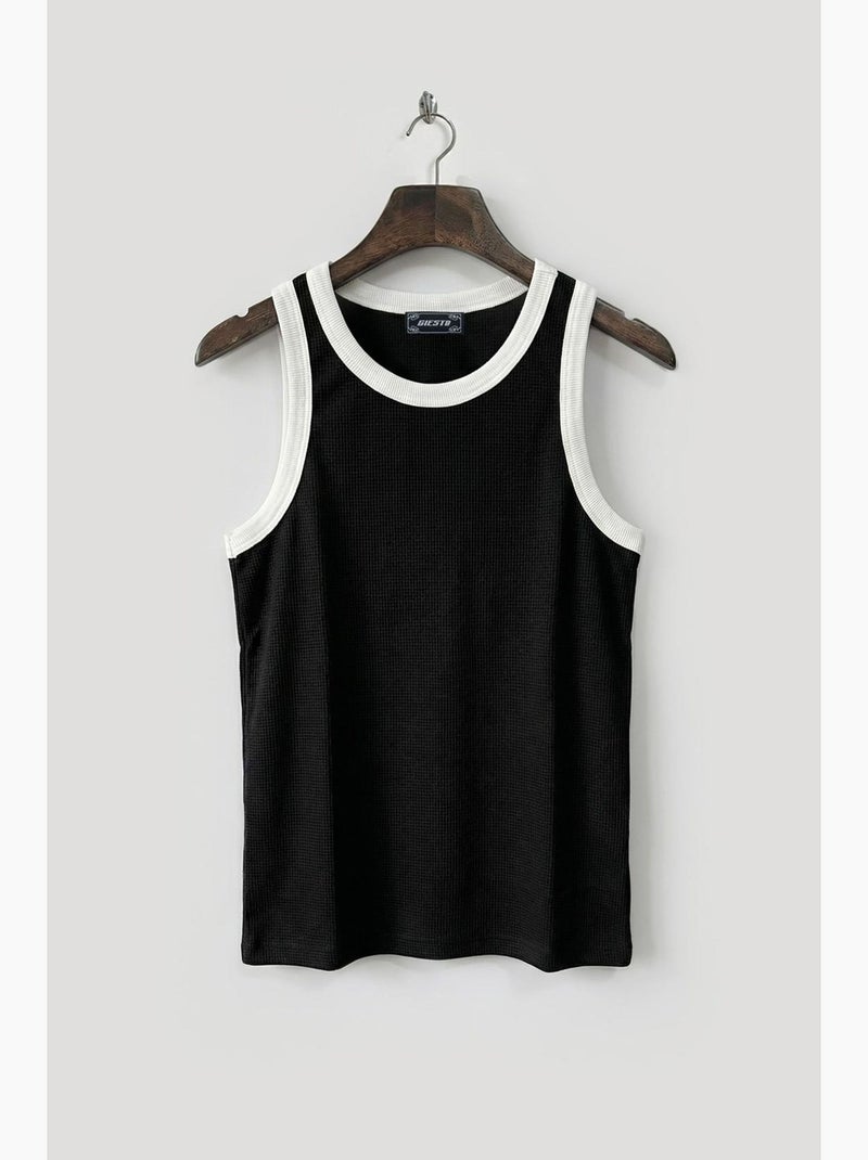 Camiseta de algodón para hombre giesto Negro - Kiabi