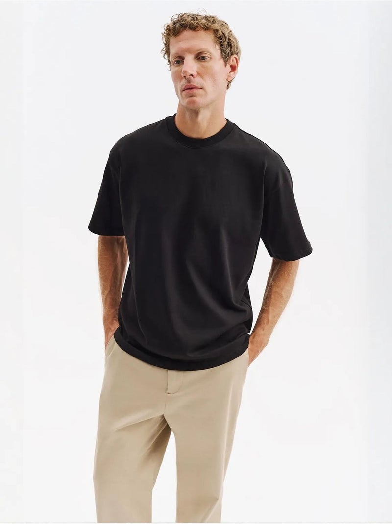 Camiseta de algodón para hombre giesto Negro - Kiabi