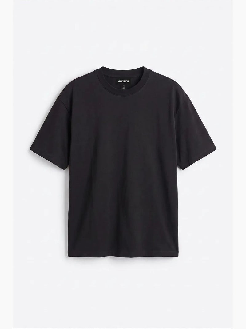 Camiseta de algodón para hombre giesto Negro - Kiabi