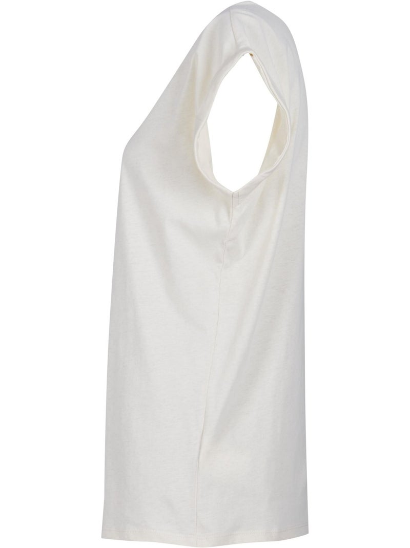 Camiseta de algodón para mujer - build your brand Blanco nacarado - Kiabi