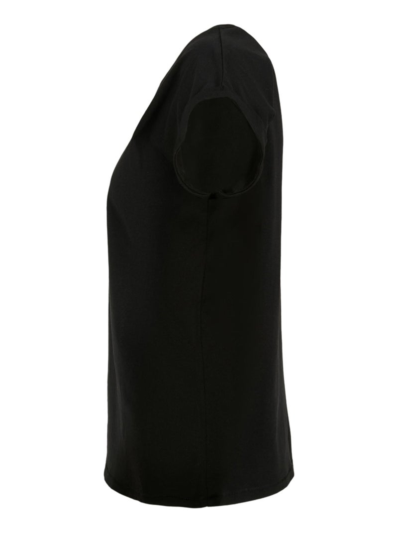 Camiseta de algodón para mujer - build your brand Negro - Kiabi