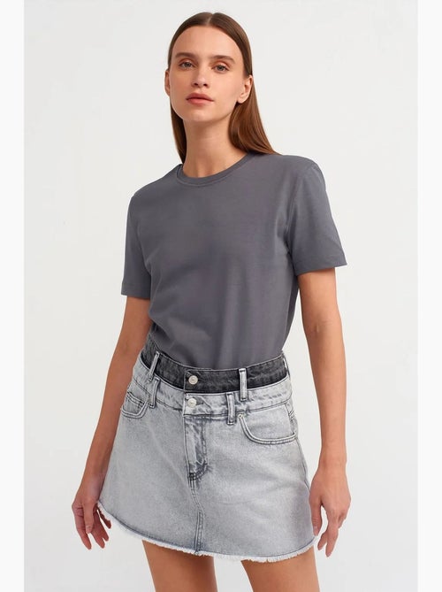 Camiseta de algodón para mujer con cuello redondo dilvin - Kiabi