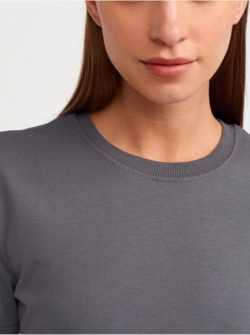 Camiseta de algodón para mujer con cuello redondo dilvin - Kiabi