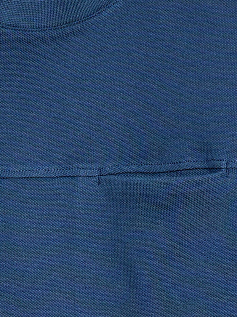 Camiseta de algodón piqué de manga corta Azul oscuro - Kiabi