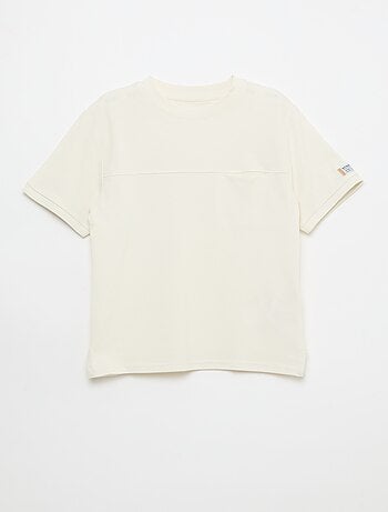 Camiseta de algodón piqué de manga corta