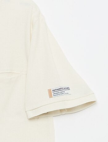 Camiseta de algodón piqué de manga corta