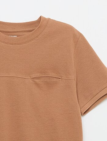 Camiseta de algodón piqué de manga corta