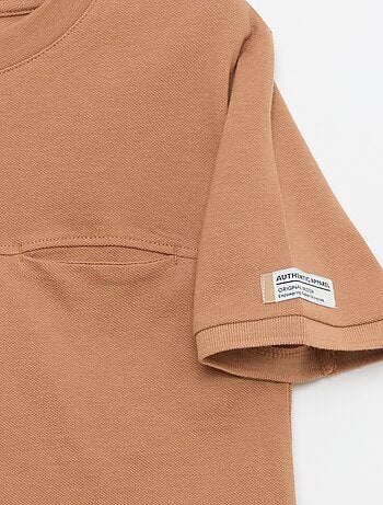 Camiseta de algodón piqué de manga corta