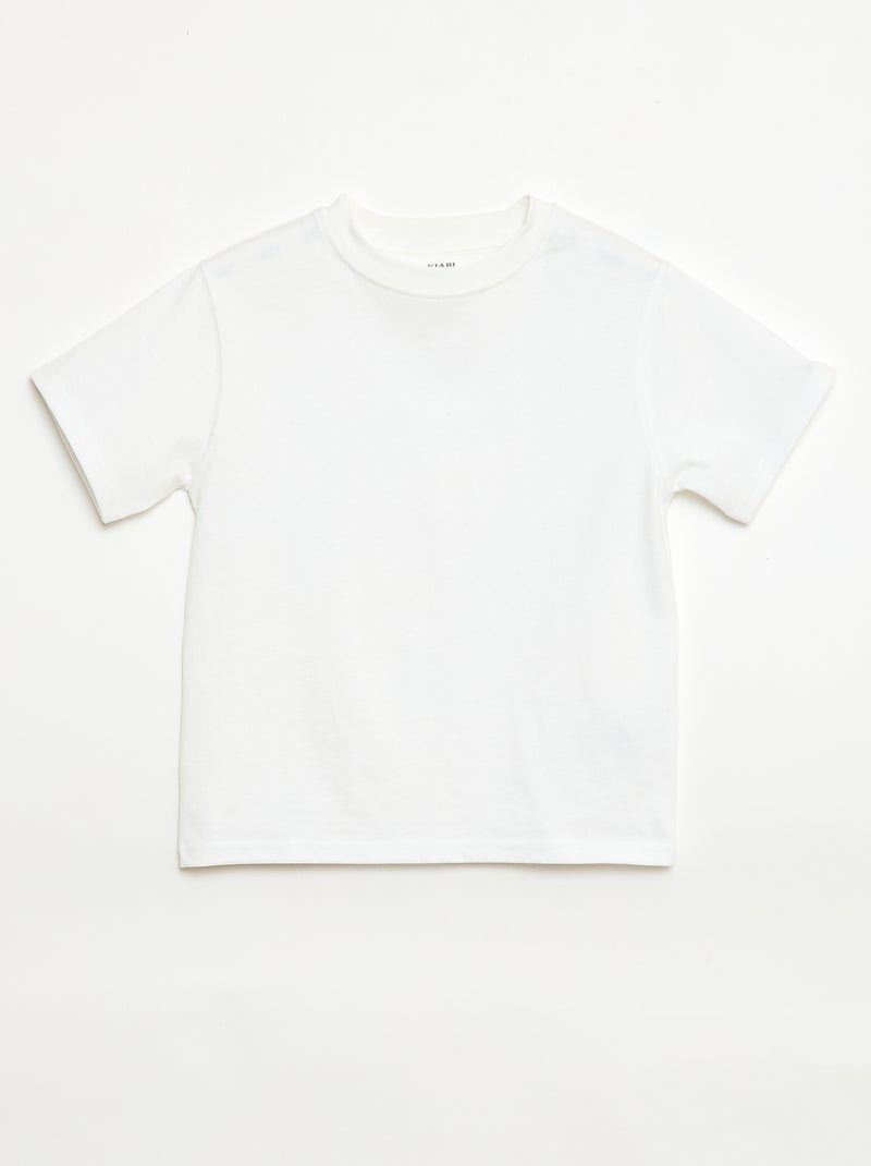 Camiseta de algodón premium Blanco - Kiabi
