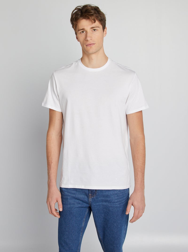 Camiseta de algodón puro +1,90 m blanco - Kiabi