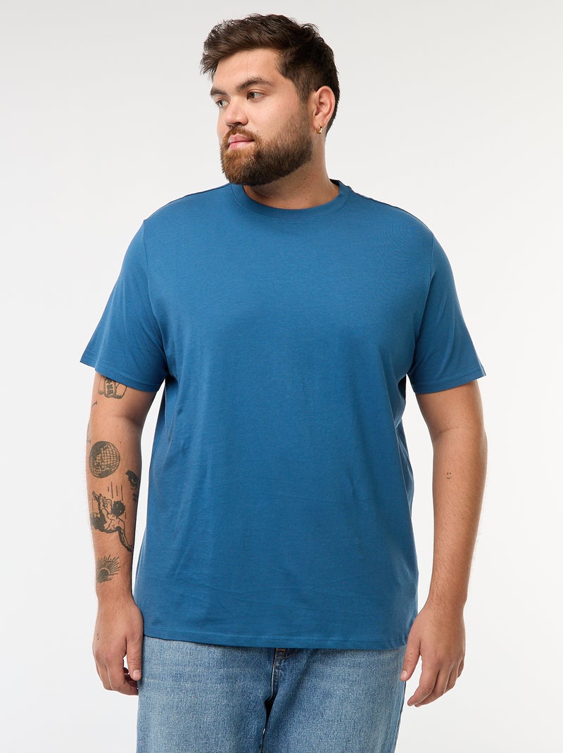 Camiseta de algodón puro Azul - Kiabi