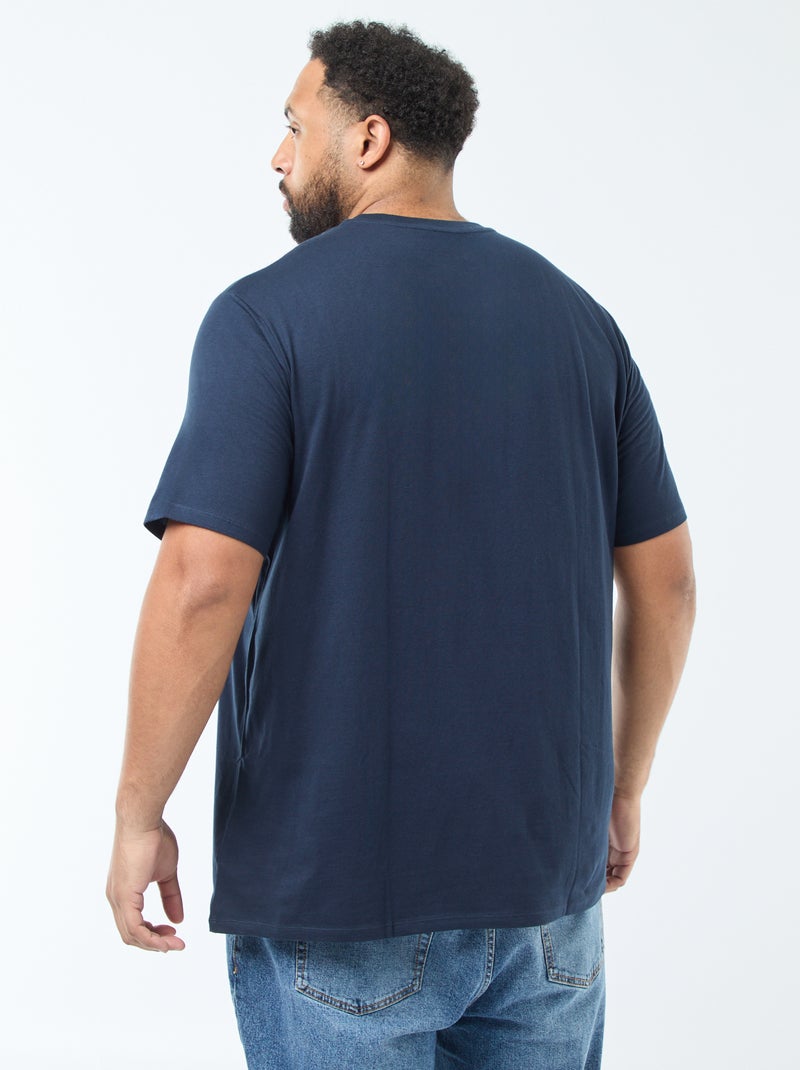 Camiseta de algodón puro azul - Kiabi