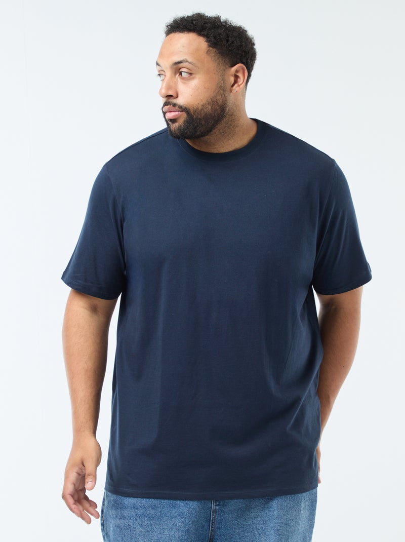 Camiseta de algodón puro azul - Kiabi