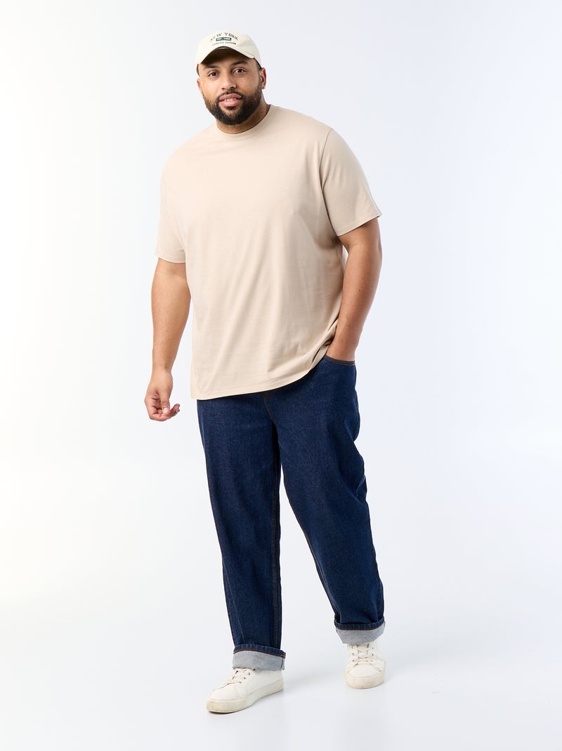 Camiseta de algodón puro Beige - Kiabi