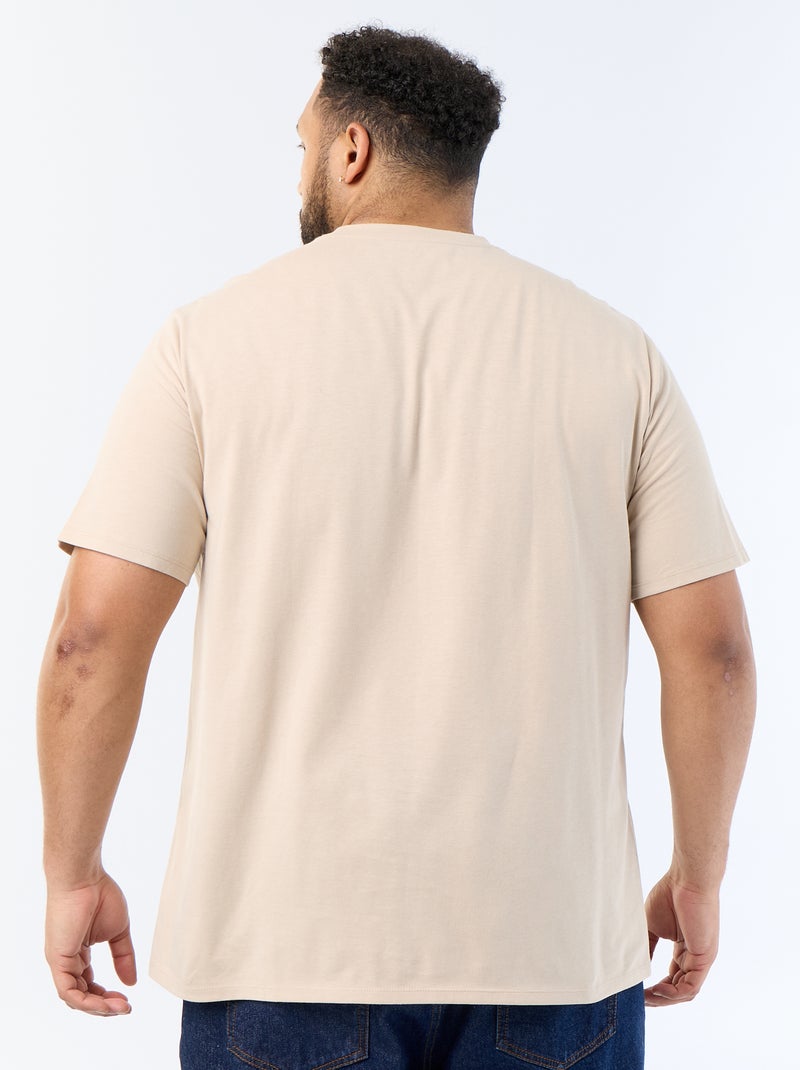 Camiseta de algodón puro Beige - Kiabi