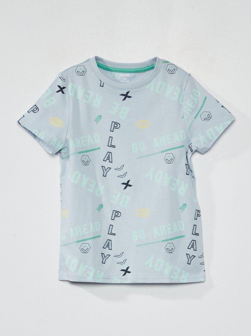 Camiseta de algodón puro con motivo AZUL - Kiabi