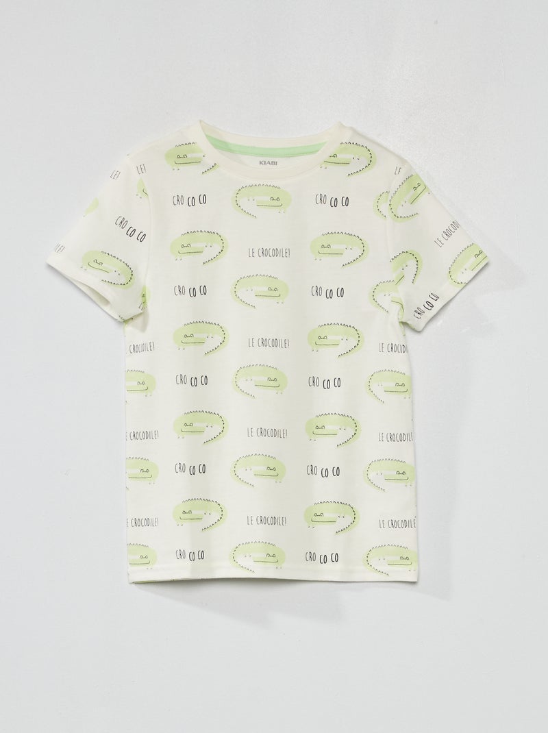 Camiseta de algodón puro con motivo BLANCO - Kiabi